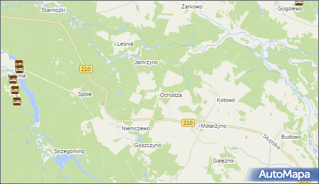 mapa Ochodza gmina Dębnica Kaszubska, Ochodza gmina Dębnica Kaszubska na mapie Targeo