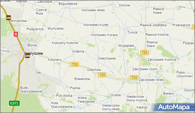 mapa Odechowiec, Odechowiec na mapie Targeo