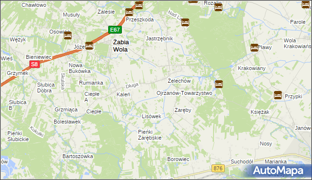 mapa Ojrzanów-Towarzystwo, Ojrzanów-Towarzystwo na mapie Targeo