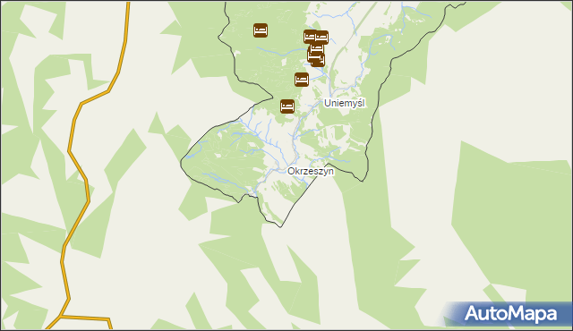 mapa Okrzeszyn gmina Lubawka, Okrzeszyn gmina Lubawka na mapie Targeo