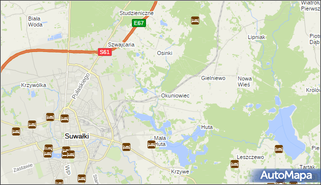 mapa Okuniowiec, Okuniowiec na mapie Targeo