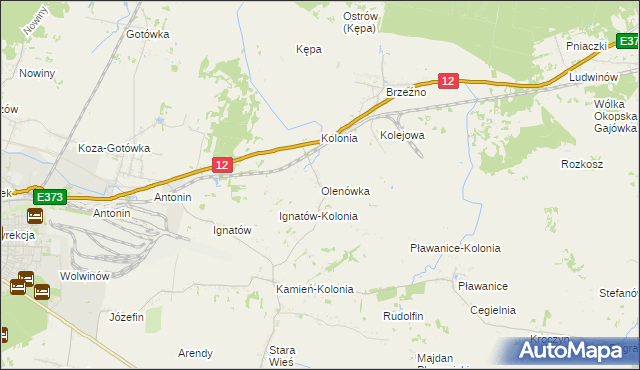 mapa Olenówka, Olenówka na mapie Targeo