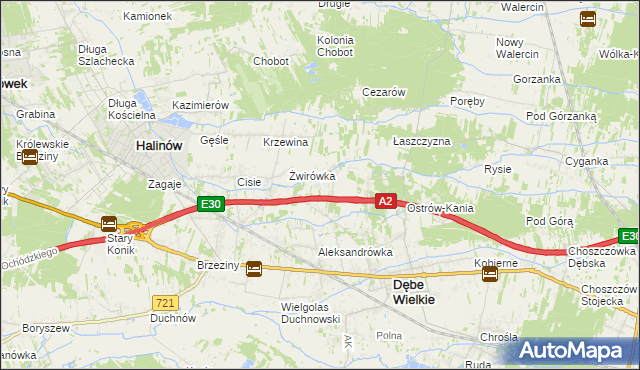 mapa Olesin gmina Dębe Wielkie, Olesin gmina Dębe Wielkie na mapie Targeo