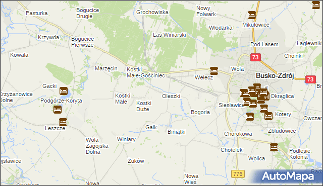 mapa Oleszki, Oleszki na mapie Targeo