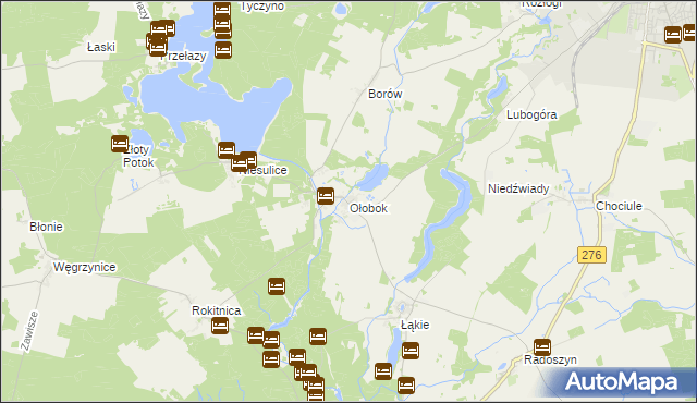 mapa Ołobok gmina Skąpe, Ołobok gmina Skąpe na mapie Targeo