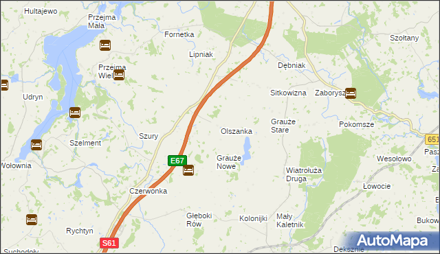 mapa Olszanka gmina Szypliszki, Olszanka gmina Szypliszki na mapie Targeo