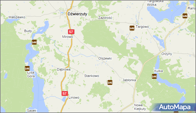 mapa Olszewki, Olszewki na mapie Targeo