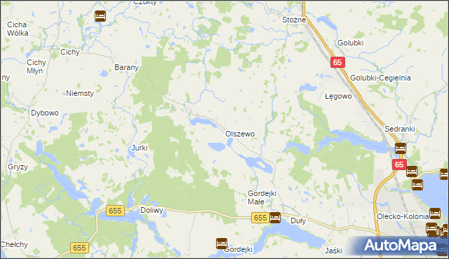 mapa Olszewo gmina Olecko, Olszewo gmina Olecko na mapie Targeo