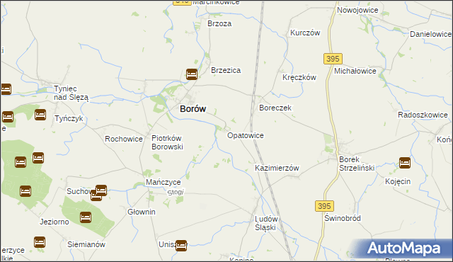 mapa Opatowice gmina Borów, Opatowice gmina Borów na mapie Targeo