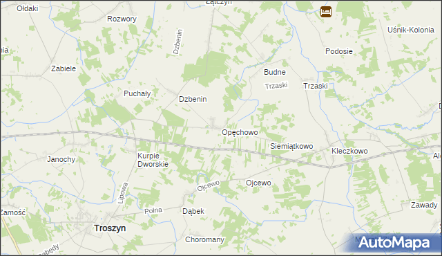 mapa Opęchowo, Opęchowo na mapie Targeo