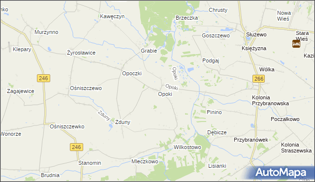 mapa Opoki, Opoki na mapie Targeo