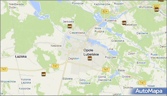 mapa Opole Lubelskie, Opole Lubelskie na mapie Targeo