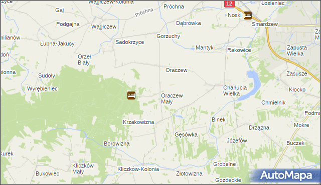 mapa Oraczew Mały, Oraczew Mały na mapie Targeo