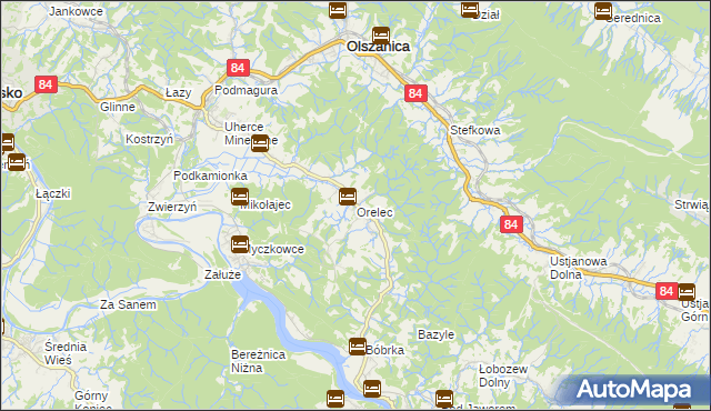 mapa Orelec, Orelec na mapie Targeo