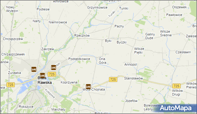 mapa Orla Góra, Orla Góra na mapie Targeo