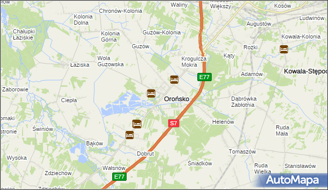 mapa Orońsko, Orońsko na mapie Targeo