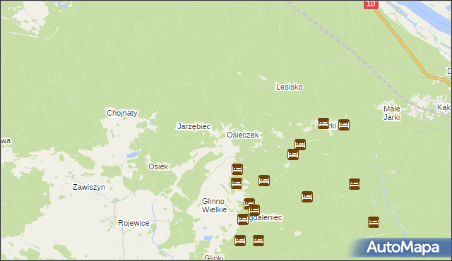 mapa Osieczek gmina Rojewo, Osieczek gmina Rojewo na mapie Targeo