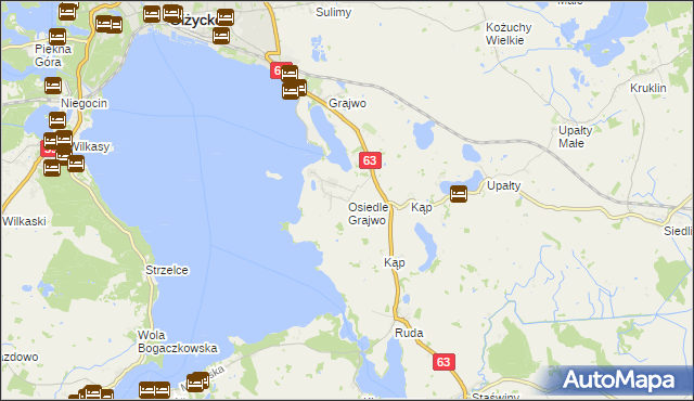 mapa Osiedle Grajwo, Osiedle Grajwo na mapie Targeo