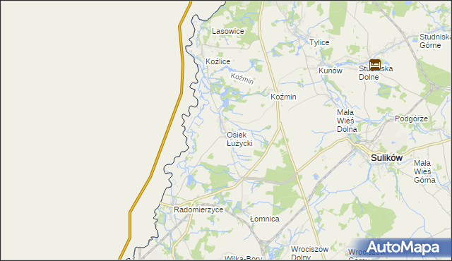 mapa Osiek Łużycki, Osiek Łużycki na mapie Targeo