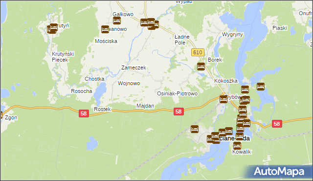 mapa Osiniak-Piotrowo, Osiniak-Piotrowo na mapie Targeo