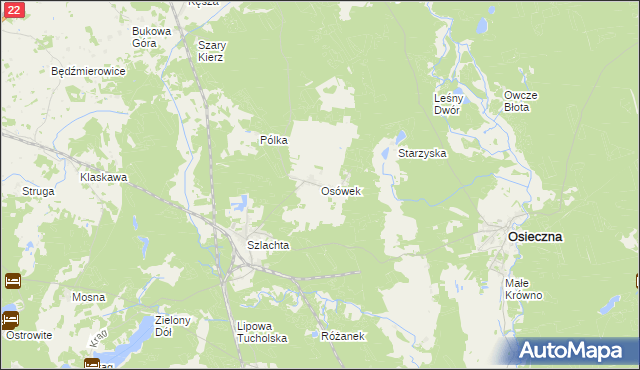 mapa Osówek gmina Osieczna, Osówek gmina Osieczna na mapie Targeo