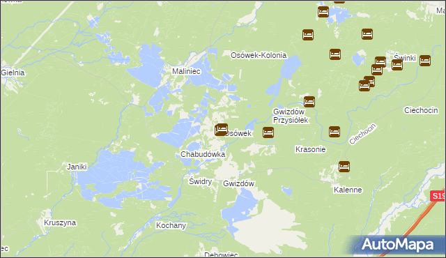 mapa Osówek gmina Potok Wielki, Osówek gmina Potok Wielki na mapie Targeo