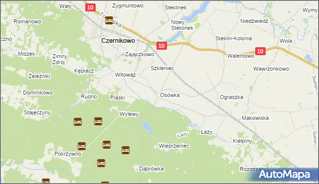 mapa Osówka gmina Czernikowo, Osówka gmina Czernikowo na mapie Targeo