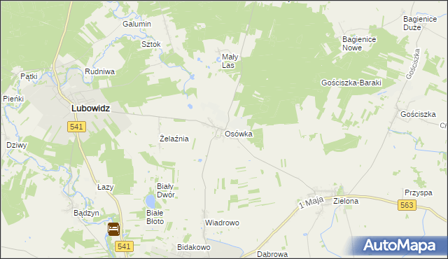 mapa Osówka gmina Lubowidz, Osówka gmina Lubowidz na mapie Targeo