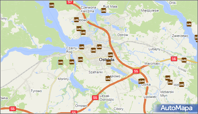 mapa Ostróda, Ostróda na mapie Targeo