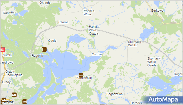 mapa Ostrów gmina Stare Juchy, Ostrów gmina Stare Juchy na mapie Targeo