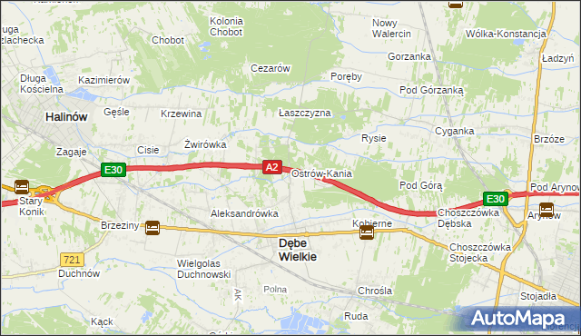 mapa Ostrów-Kania, Ostrów-Kania na mapie Targeo