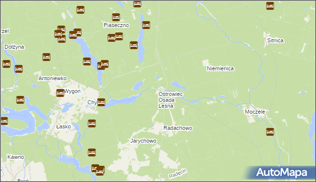 mapa Ostrowiec Osada Leśna, Ostrowiec Osada Leśna na mapie Targeo