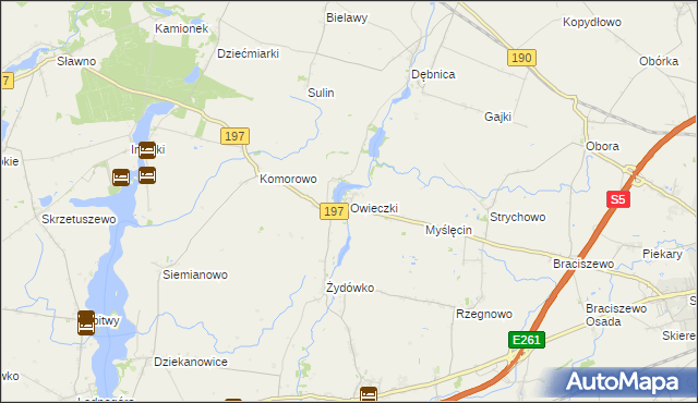 mapa Owieczki gmina Łubowo, Owieczki gmina Łubowo na mapie Targeo