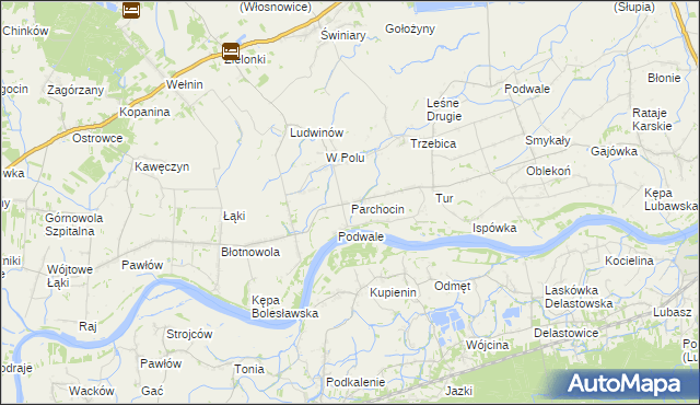 mapa Parchocin, Parchocin na mapie Targeo