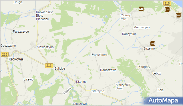 mapa Parszkowo, Parszkowo na mapie Targeo