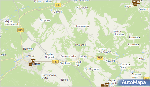 mapa Pastuszki, Pastuszki na mapie Targeo