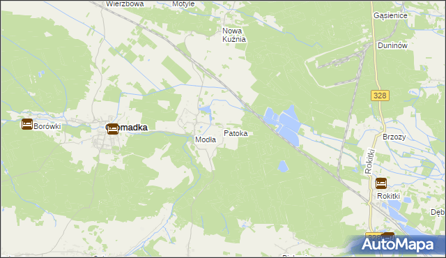 mapa Patoka gmina Gromadka, Patoka gmina Gromadka na mapie Targeo