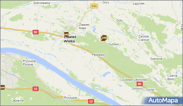 mapa Pędzewo, Pędzewo na mapie Targeo