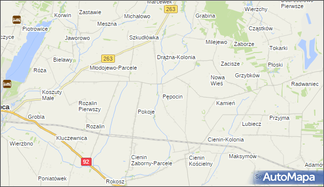 mapa Pępocin, Pępocin na mapie Targeo