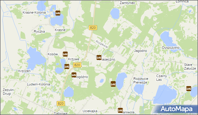 mapa Piaseczno gmina Ludwin, Piaseczno gmina Ludwin na mapie Targeo