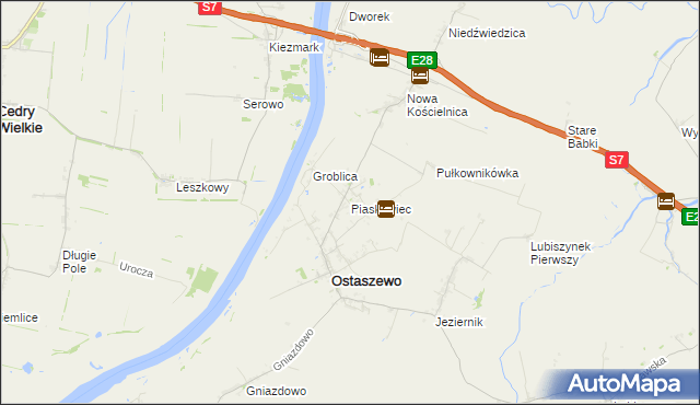 mapa Piaskowiec gmina Ostaszewo, Piaskowiec gmina Ostaszewo na mapie Targeo