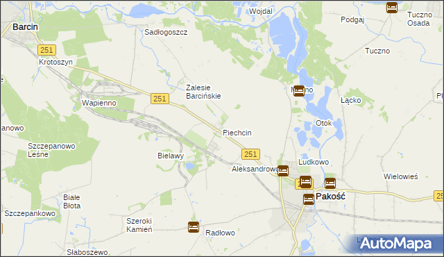 mapa Piechcin, Piechcin na mapie Targeo