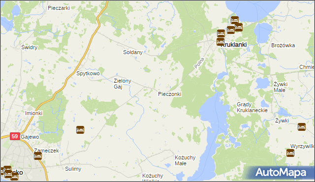 mapa Pieczonki, Pieczonki na mapie Targeo