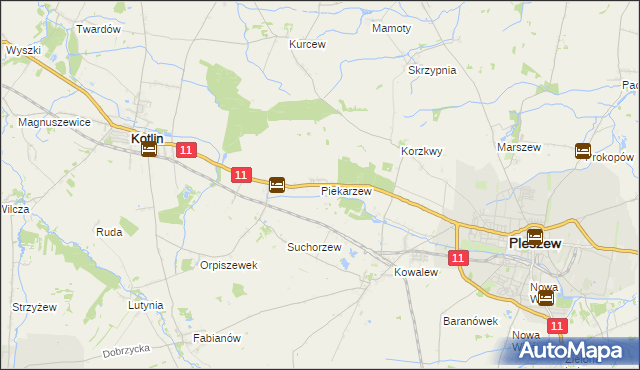 mapa Piekarzew, Piekarzew na mapie Targeo