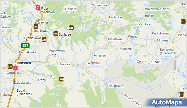 mapa Piekielnik, Piekielnik na mapie Targeo