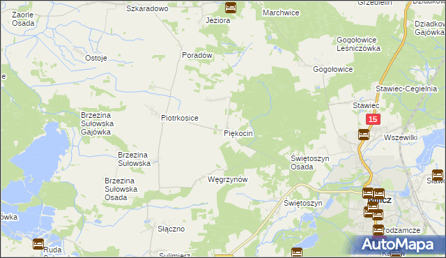 mapa Piękocin, Piękocin na mapie Targeo