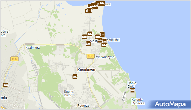 mapa Pierwoszyno, Pierwoszyno na mapie Targeo