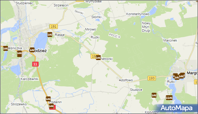 mapa Pietronki, Pietronki na mapie Targeo