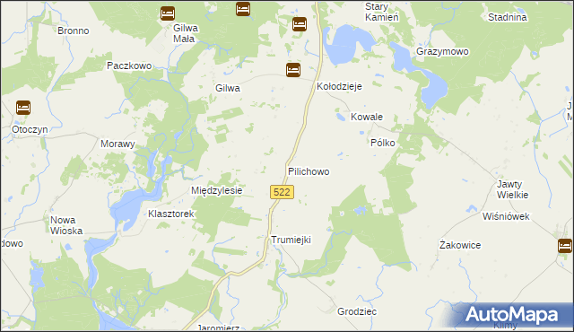 mapa Pilichowo gmina Prabuty, Pilichowo gmina Prabuty na mapie Targeo