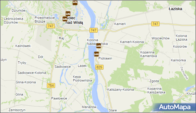 mapa Piotrawin gmina Łaziska, Piotrawin gmina Łaziska na mapie Targeo